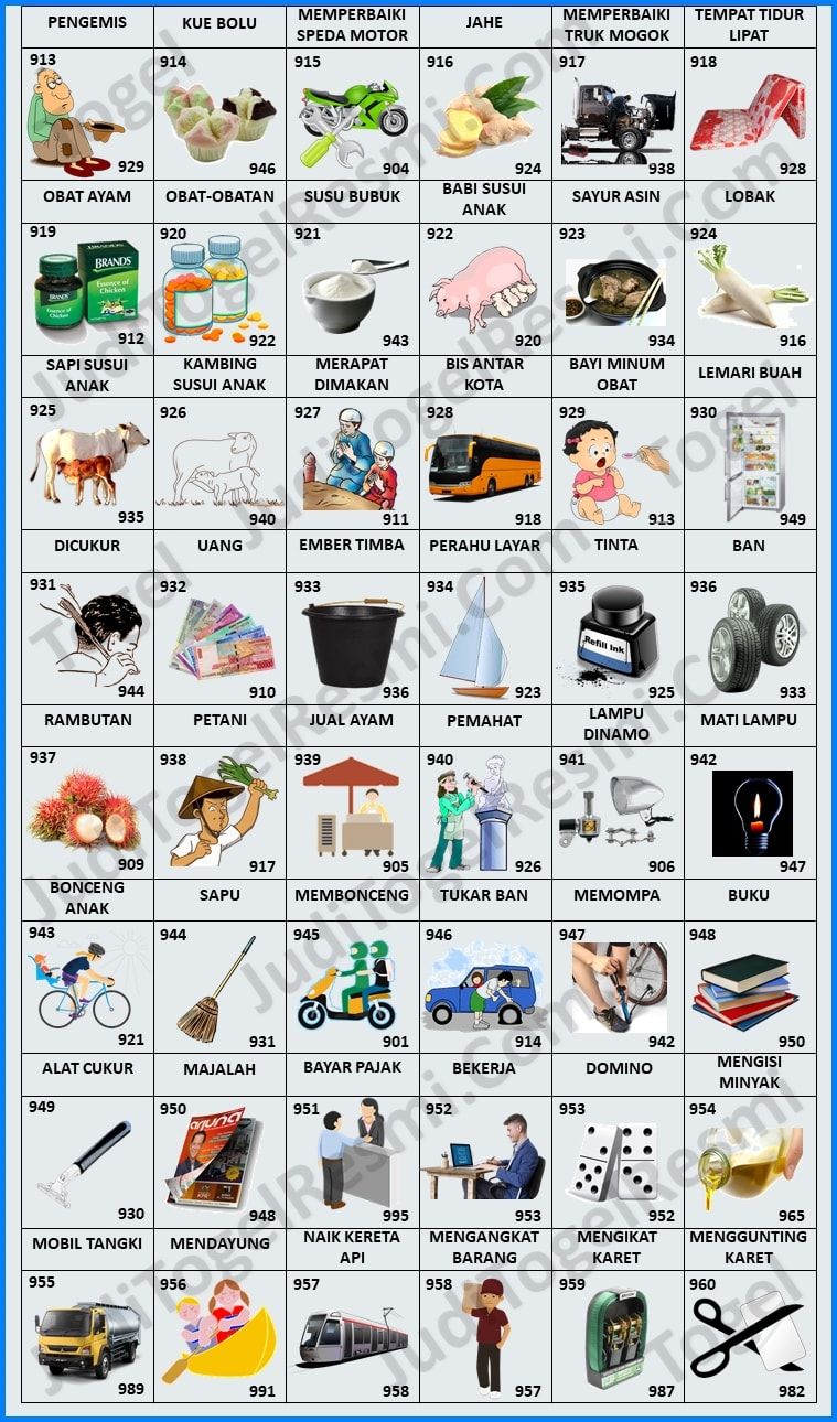 BUKU MIMPI 3D 913 sampai 960